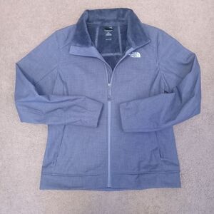 North Face Jacket Womens Medium Purplish GreyFull Zip‎ Long Sleeve Soft Lining